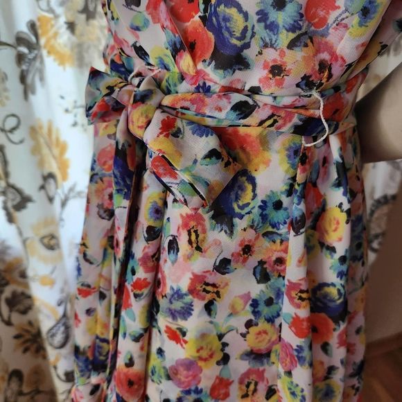 Tahari Multicolor Floral Wrap Dress - Picture 10 of 16